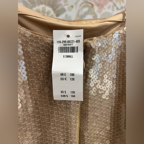 NEW NWT Abercrombie & Fitch Sequin Straight Neck Midi Dress Size XS - Picture 4 of 6